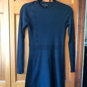 Green sweater dress.